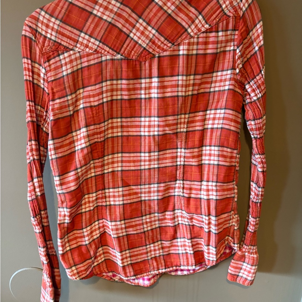 American Eagle Outfitters plaid Blouse size 10 - Picture 2 of 3